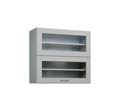 CHVVP - 8S horní skříňka, 2 výklopy, prosklená, 730x800x300, šedá